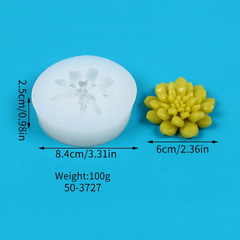 Succulents Candle Silicone Mold 3D Cactus Succulent Plants Soap Aroma