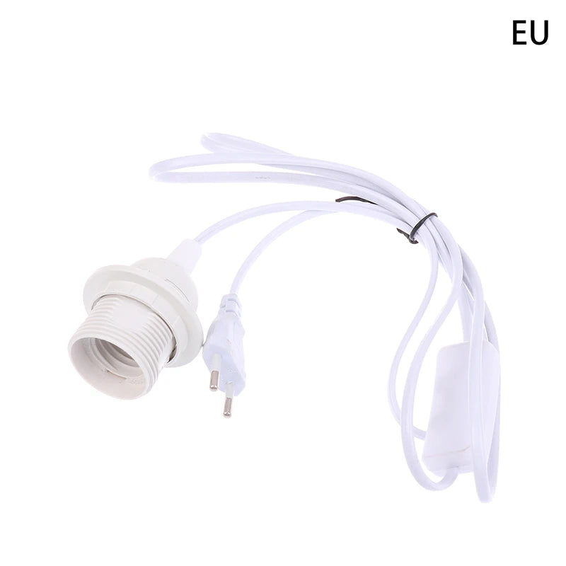 1 8M EU US Plug E27 Full Teeth Lamp Base Holder Power Cord Hanging Zpaxo EU White