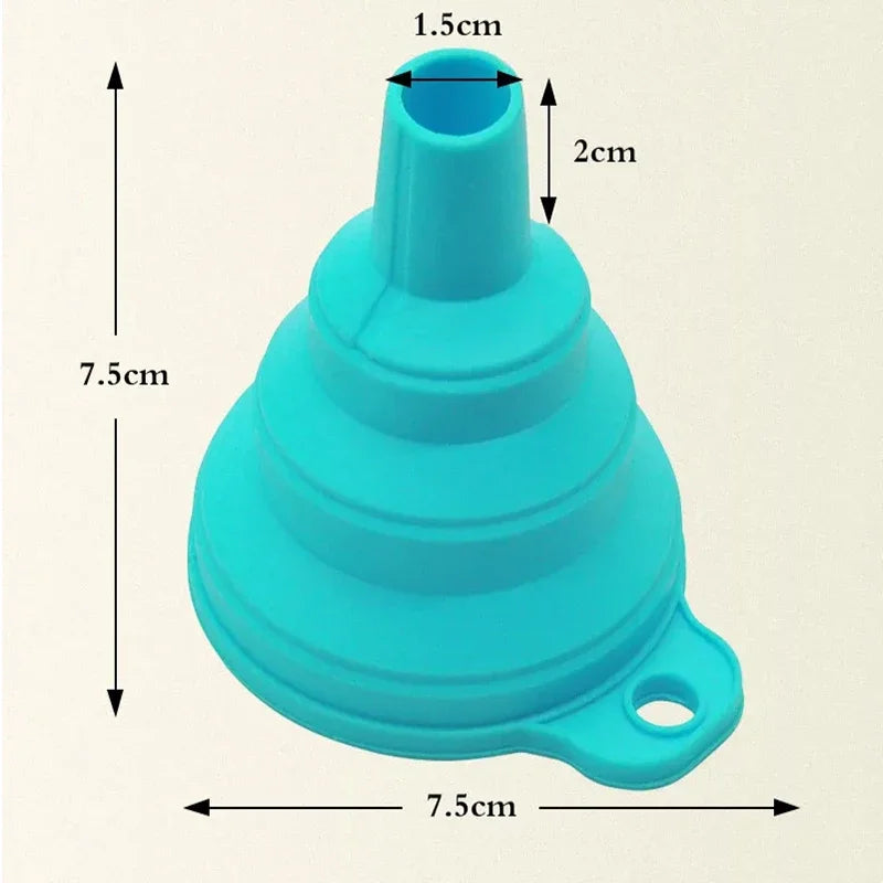 Silicone Collapsible Funnel Set – 3-Pack Foldable Kitchen Funnels