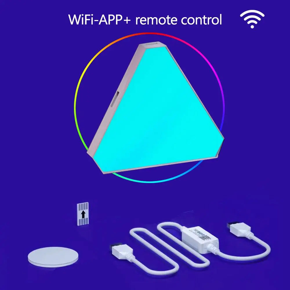 Smart Triangle Night Light For Wall Gaming Room Lights Decor WIFI LED Wall Light Music Sync For Gaming Setup Zpaxo 10PCS WiFi No Plug