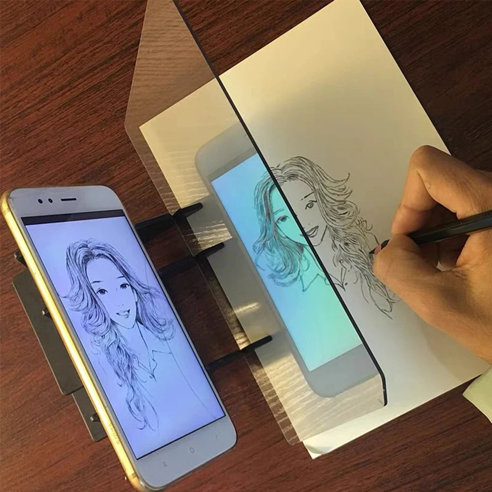 Optical Drawing Board Kit Portable Optical Tracing Board Projector Copy Board Image Reflection for Kids Beginners Artists ﻿ Zpaxo