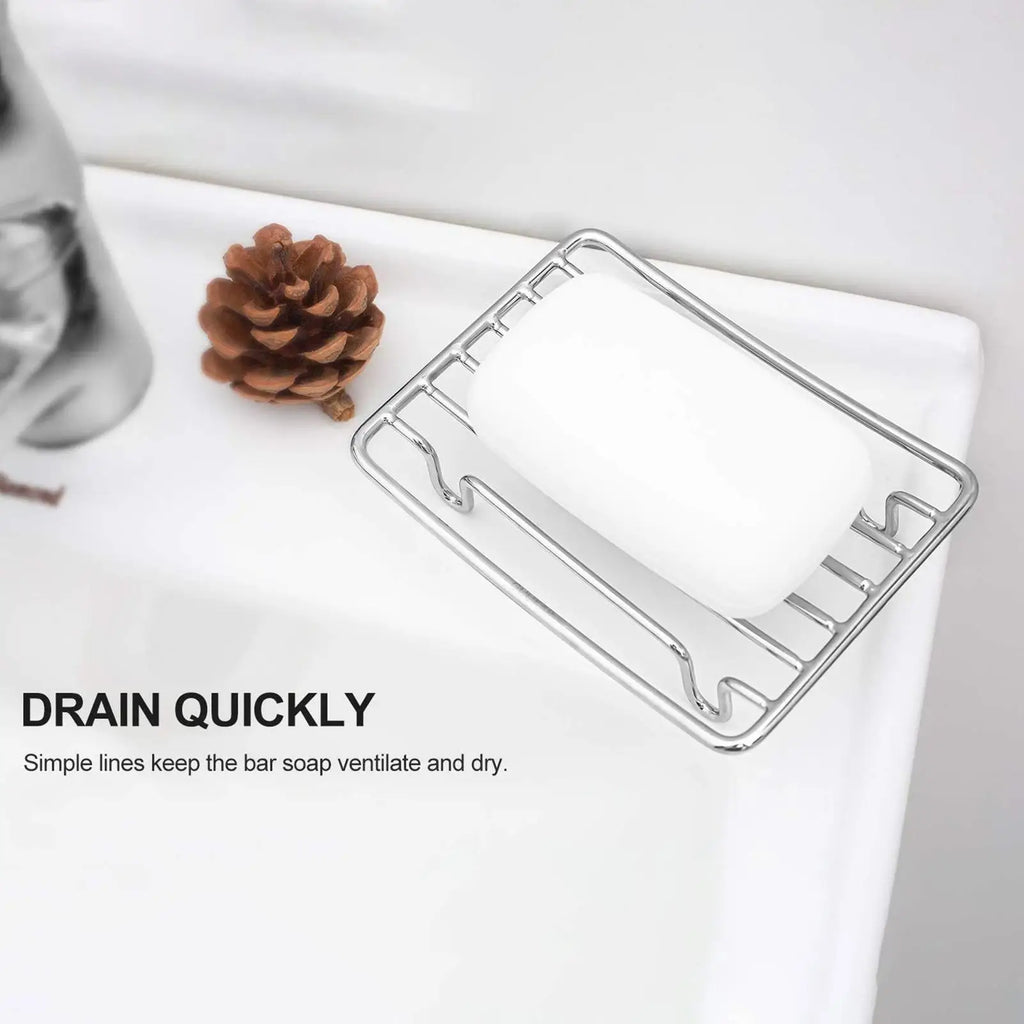 Soap Shower Holder Self-draining Bar Stainless Steel Wire Tray Drain