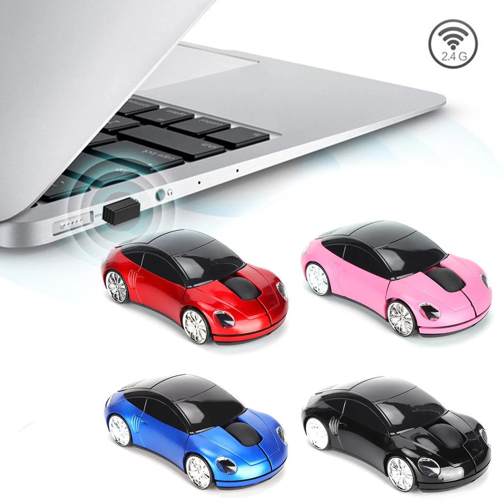 Portable Mouse with USB Receiver for Laptop Smart Car Shaped 2.4G Cordless Mouse for Office Laptop Computer Tablet Zpaxo