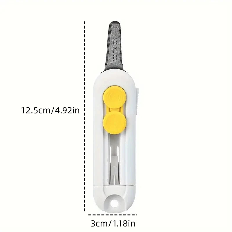 Portable Box Cutter Mini Box Cutter Unbox Tool Safety Lock Opening Packages Cartons Box Opener For Home Office School Supplies Zpaxo White