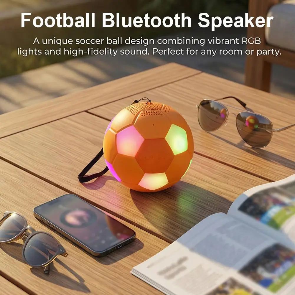 Football-Shaped RGB Bluetooth Speaker – 360° Surround Sound Portable Bluetooth Speaker Zpaxo