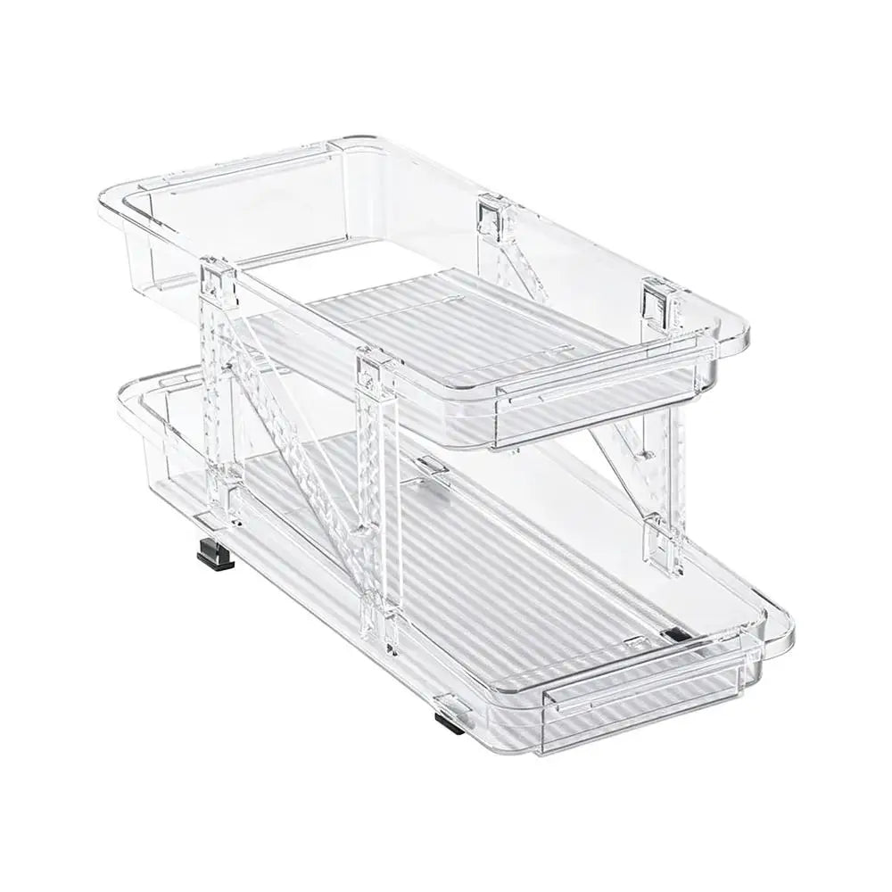 Soda Can Organizer Refrigerator 2-Layer Adjustable Width Bin Holder