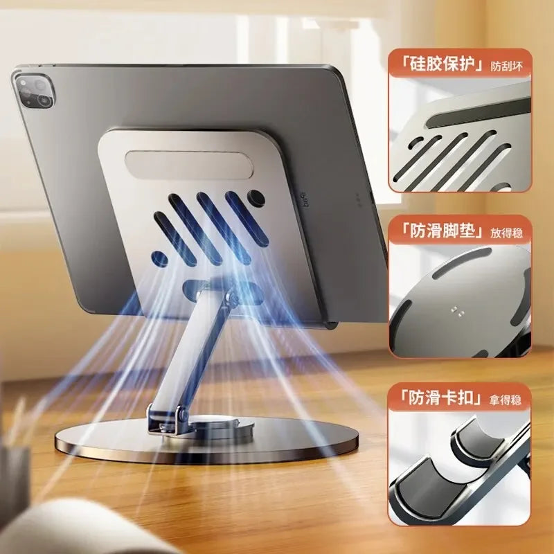 All Metal Aluminum 360 Rotation Foldable Mobile Phone Holder Desktop Zpaxo
