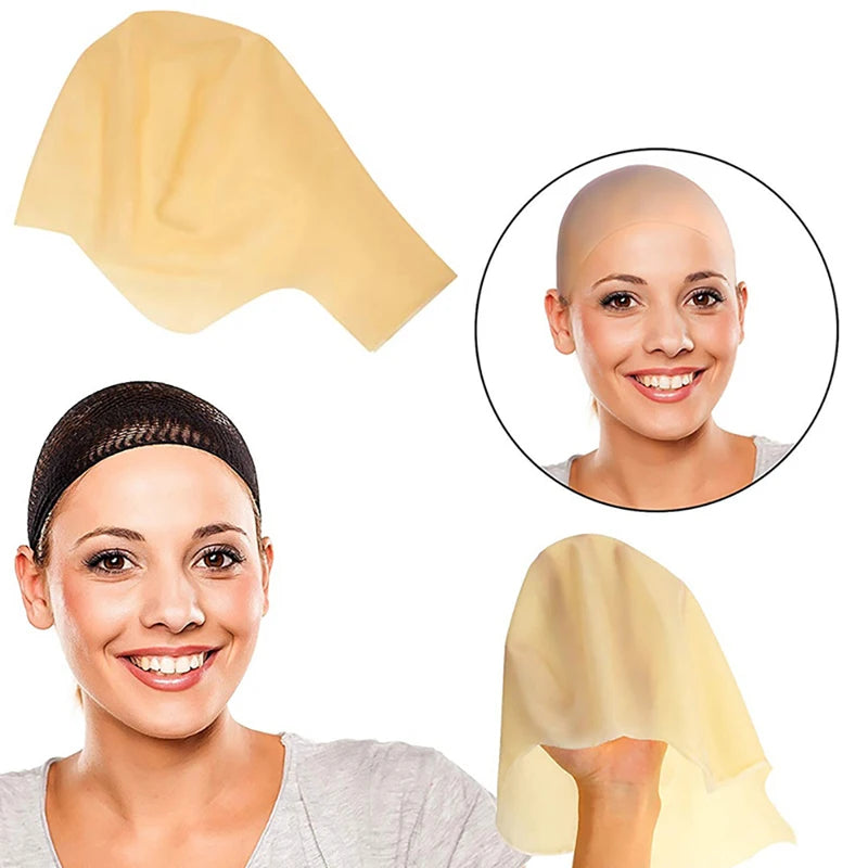 Funny latex Skin Fake Bald Head Unisex Fancy film Party Wig Cap Latex Mask Hat Zpaxo