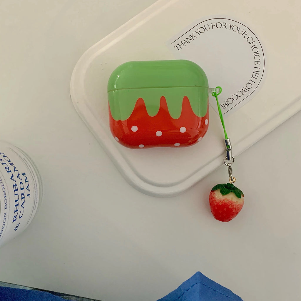 Lovely Girl Exquisite Strawberry White Polka Dot Small Pendant Decor