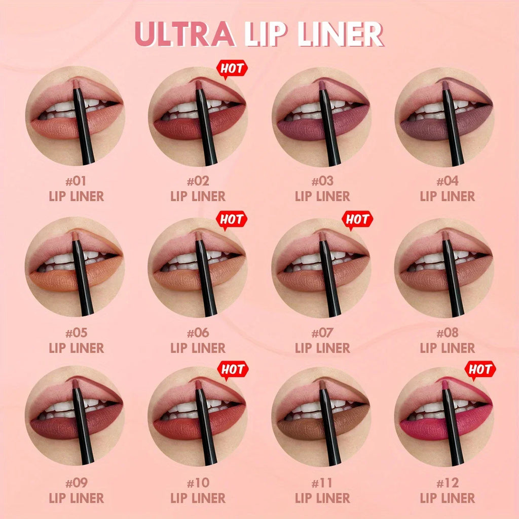 Nude Matte Lip Liner Pencil Lipstick Tint Makeup Waterproof Lasting Non-stick Lipstick Lip Liner Cosmetic Zpaxo