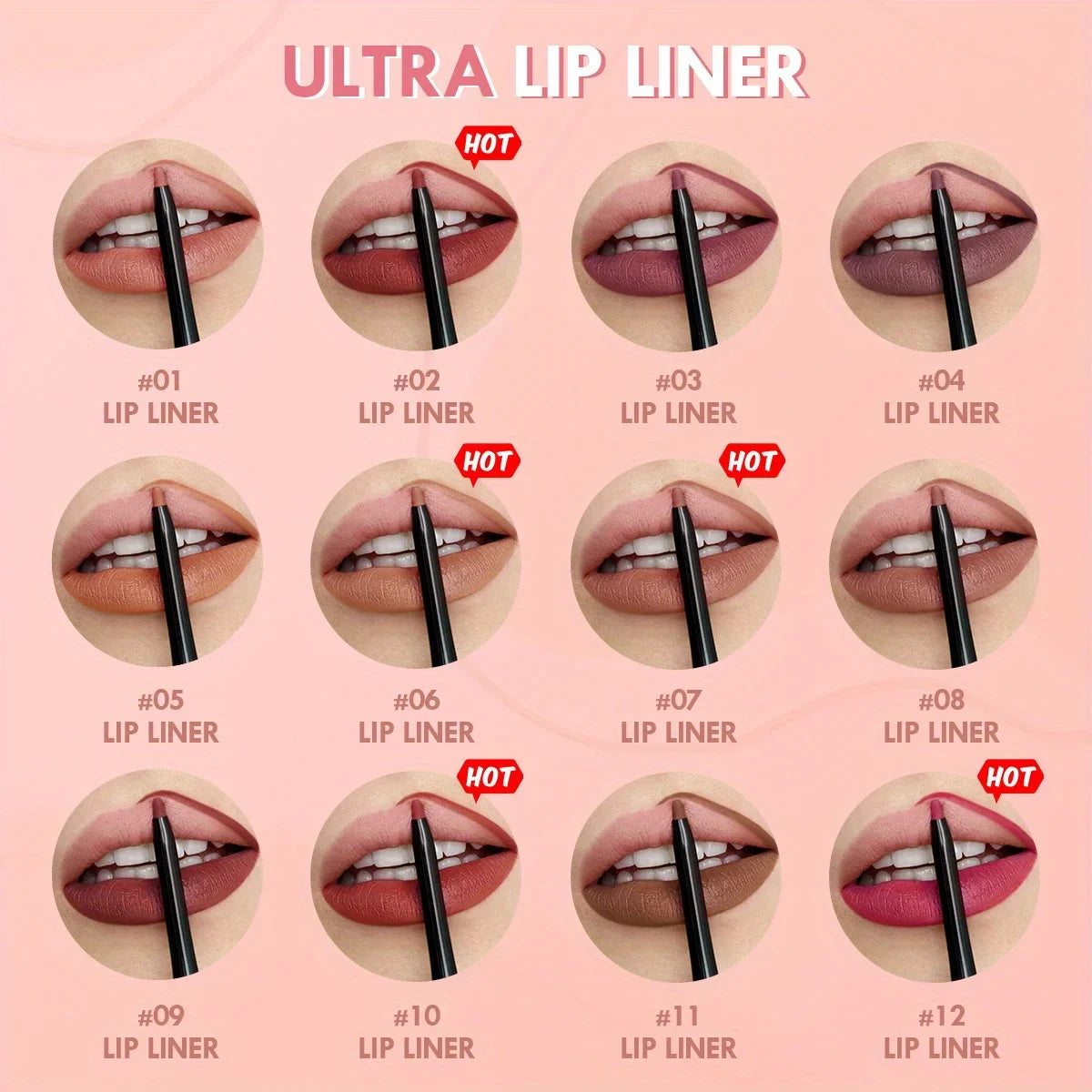 Nude Matte Lip Liner Pencil Lipstick Tint Makeup Waterproof Lasting Non-stick Lipstick Lip Liner Cosmetic Zpaxo
