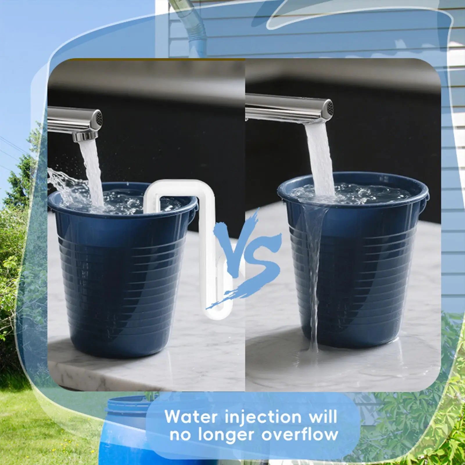 Rain Barrel Overflow Pipe Garden Mount Hose Divert Rainwater Away