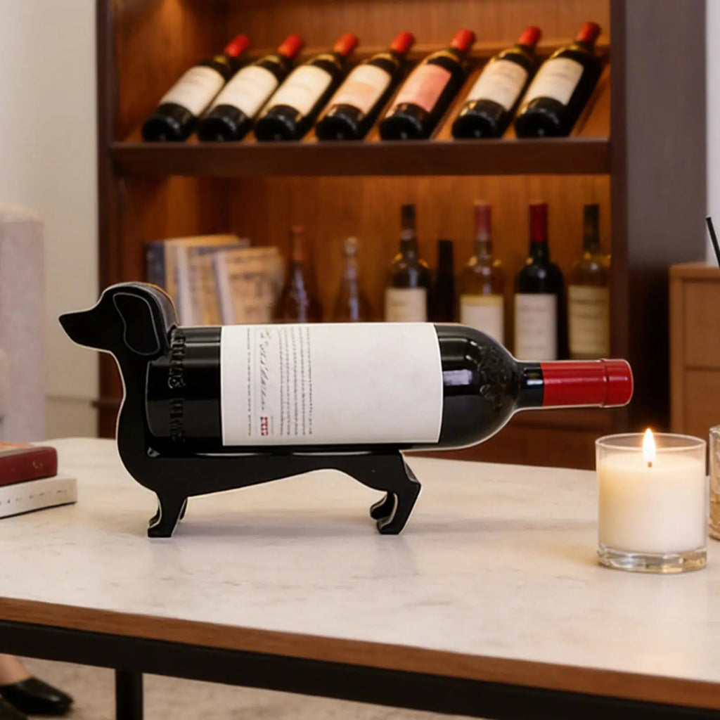Dog Wine Bottle Holder Dachshund Cute Kitchen Counter Organizer Stand