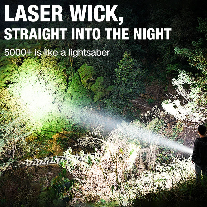 LED Flashlight Rechargeable Long-beam Portable Outdoor Emergency