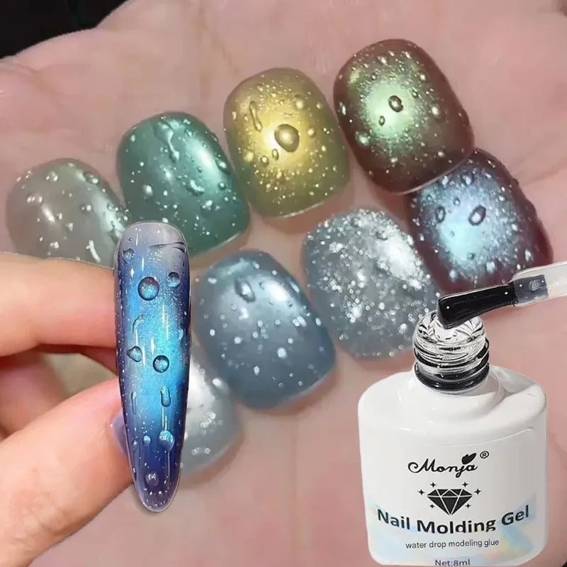 3D Clear Water Drop Nail Gel Semi-solid No-wipe Rain Effect Sculpting