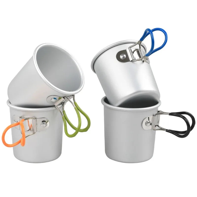 Hot 150ml Outdoor Camping Folding Aluminum Cup, Portable Coffee Mug, Aluminum Alloy Beer Cup, Camping Tea Cup Zpaxo