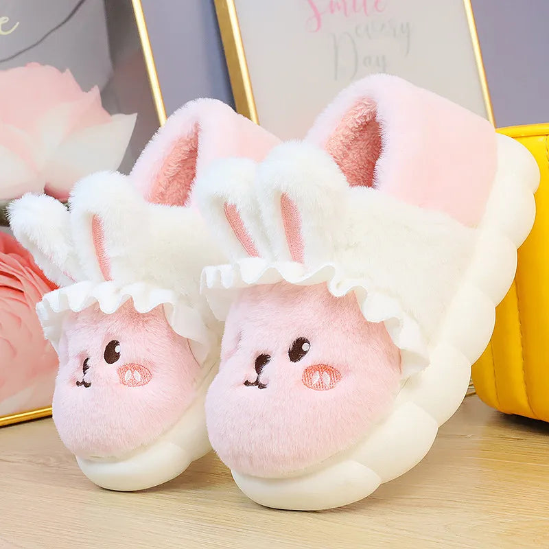White Rabbit Hare Slippers Women's Cute Animal Platform Home Mules Zpaxo Pink5 38-39(Insole24cm) China Mainland