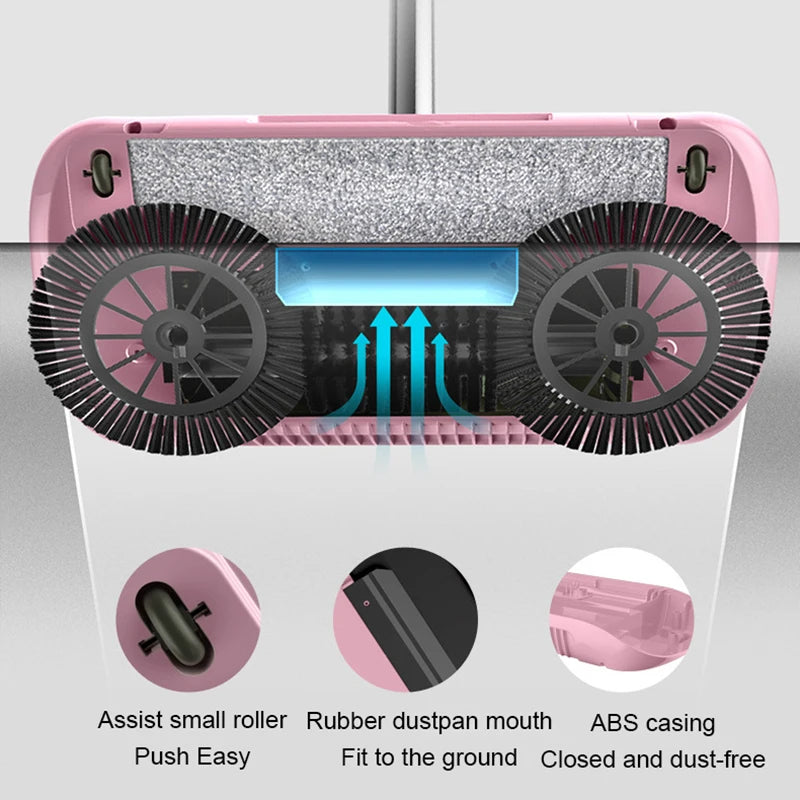 Combination of broom and mop Hand push type scoop Household broom and dustpan set Floor magic broom home cleaning Tools Sweeper Zpaxo