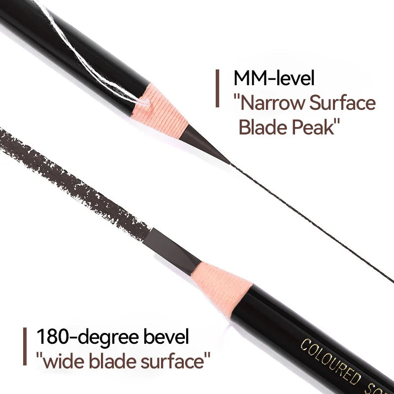 Pull Eyebrow Pencil Black Leather Makeup Wild Line Waterproof Hard