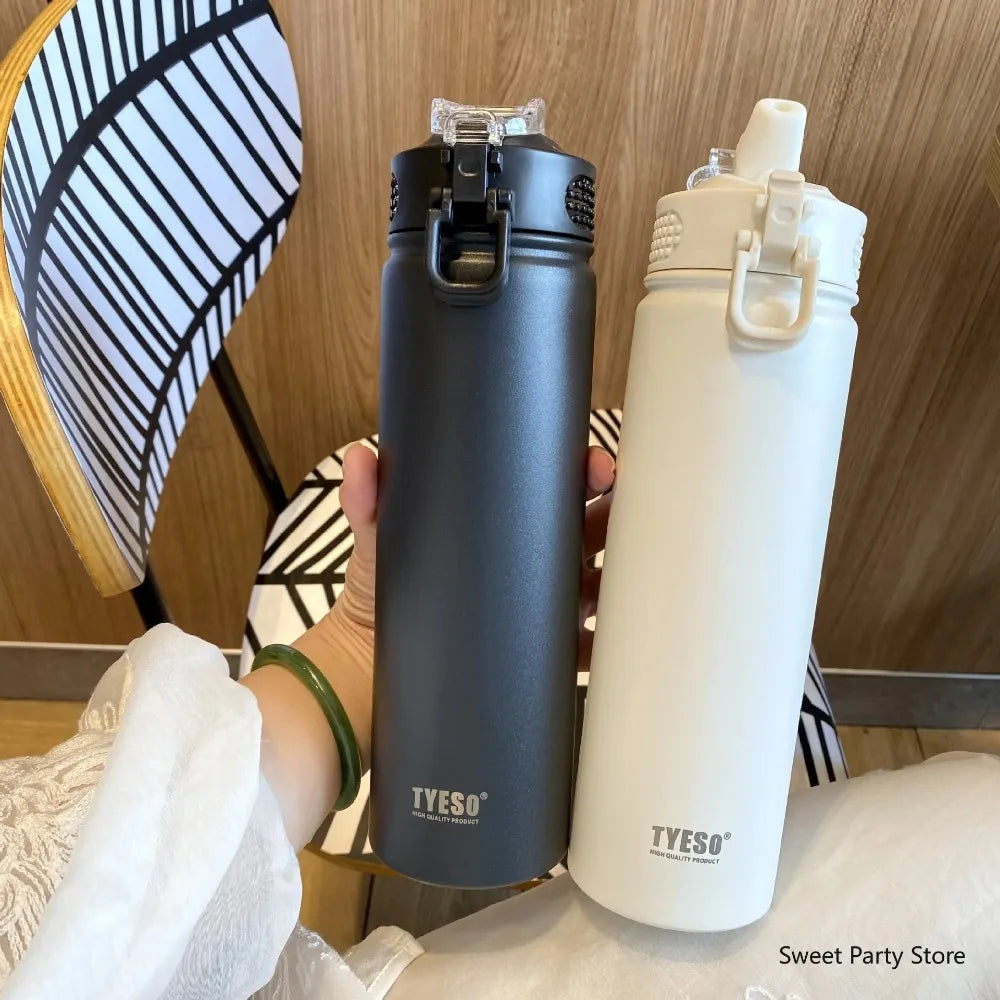 Stainless Steel Vacuum Flask Straw Car Thermal Cup Sports Water