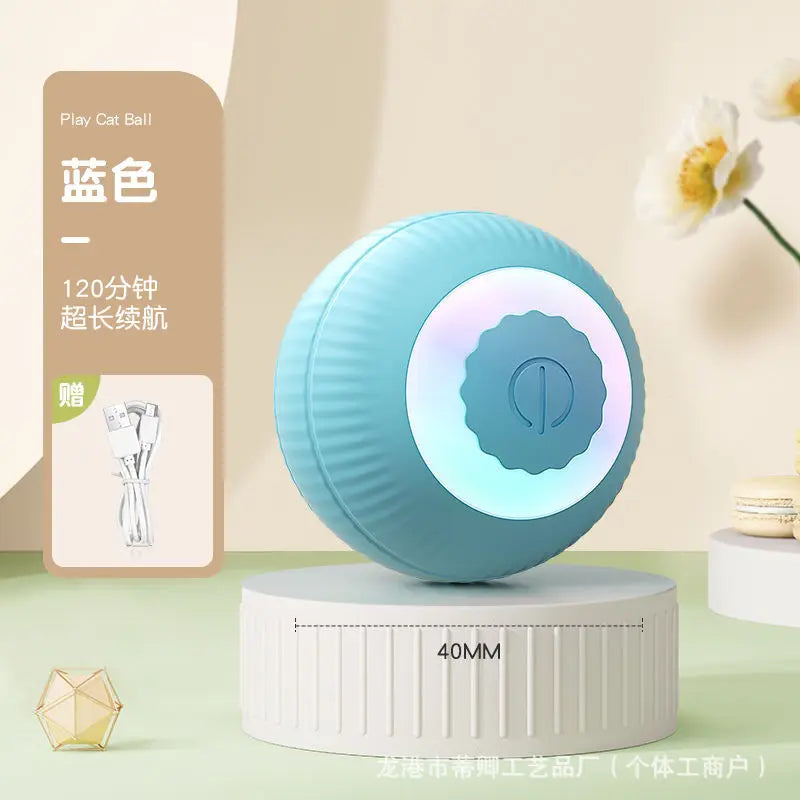 Interactive Cat Toys Automatic Rolling Ball Fake Tail Rechargeable Electric Pet Interactive Toy Dog Training Imitate Mouse Tail Zpaxo Blue Normal New Version