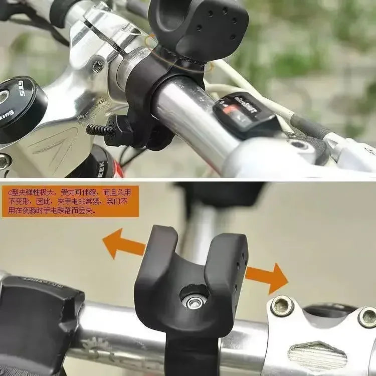 360° Rotating Bike Handlebar Flashlight Mount Clamp Bracket