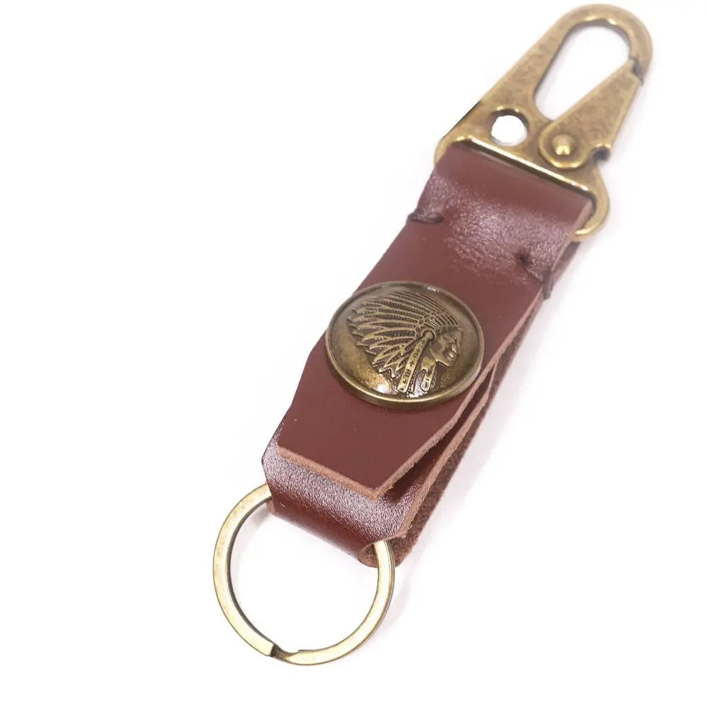 Leather Pendant Handmade Keychain Cowhide Vintage Retro Key Holder Zpaxo