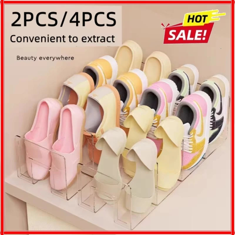 4 Grids Space-Saving Vertical Shoe Rack Organizer - Multi-Layer, Easy-to-Assemble, Compact Storage for Home Entryway Cabinet Zpaxo