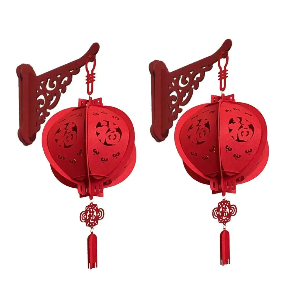 2x Chinese New Year Hanging Decorations, 2024 Chinese Fu Characters, Home Spring Festival Decor for Bedroom, Spring Festival Zpaxo Style C