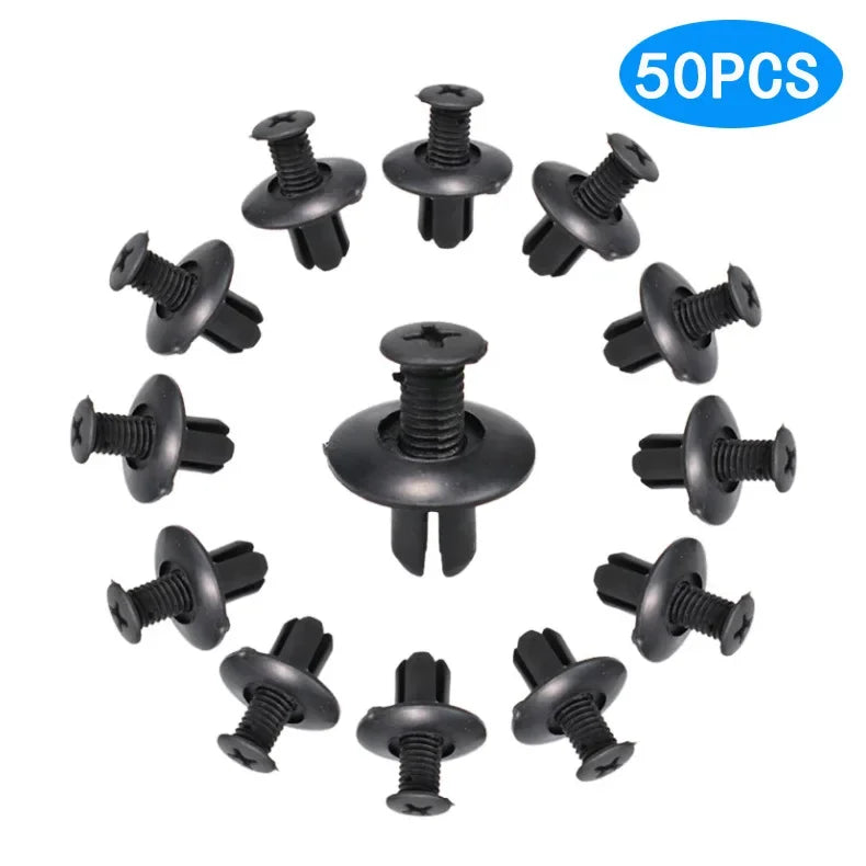 8mm Nylon Push Rivet Car Door Trim Panel Retainer Clips