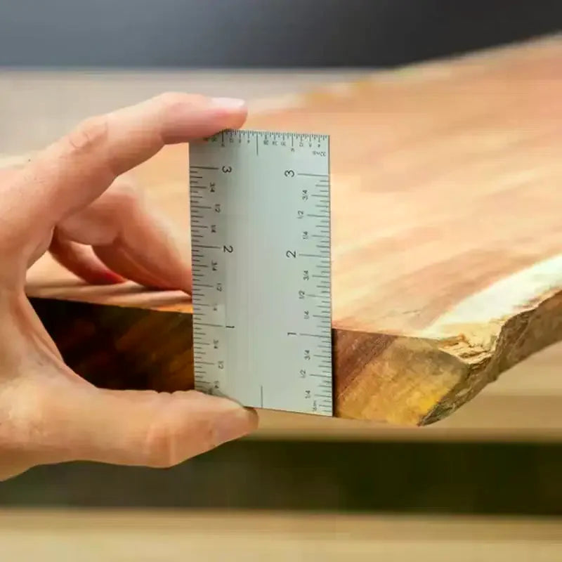 1/2Pcs Portable Square Edge Ruler Stainless Steel Marking Tool Woodworker Edge Rules Durable Pocket Ruler Zpaxo
