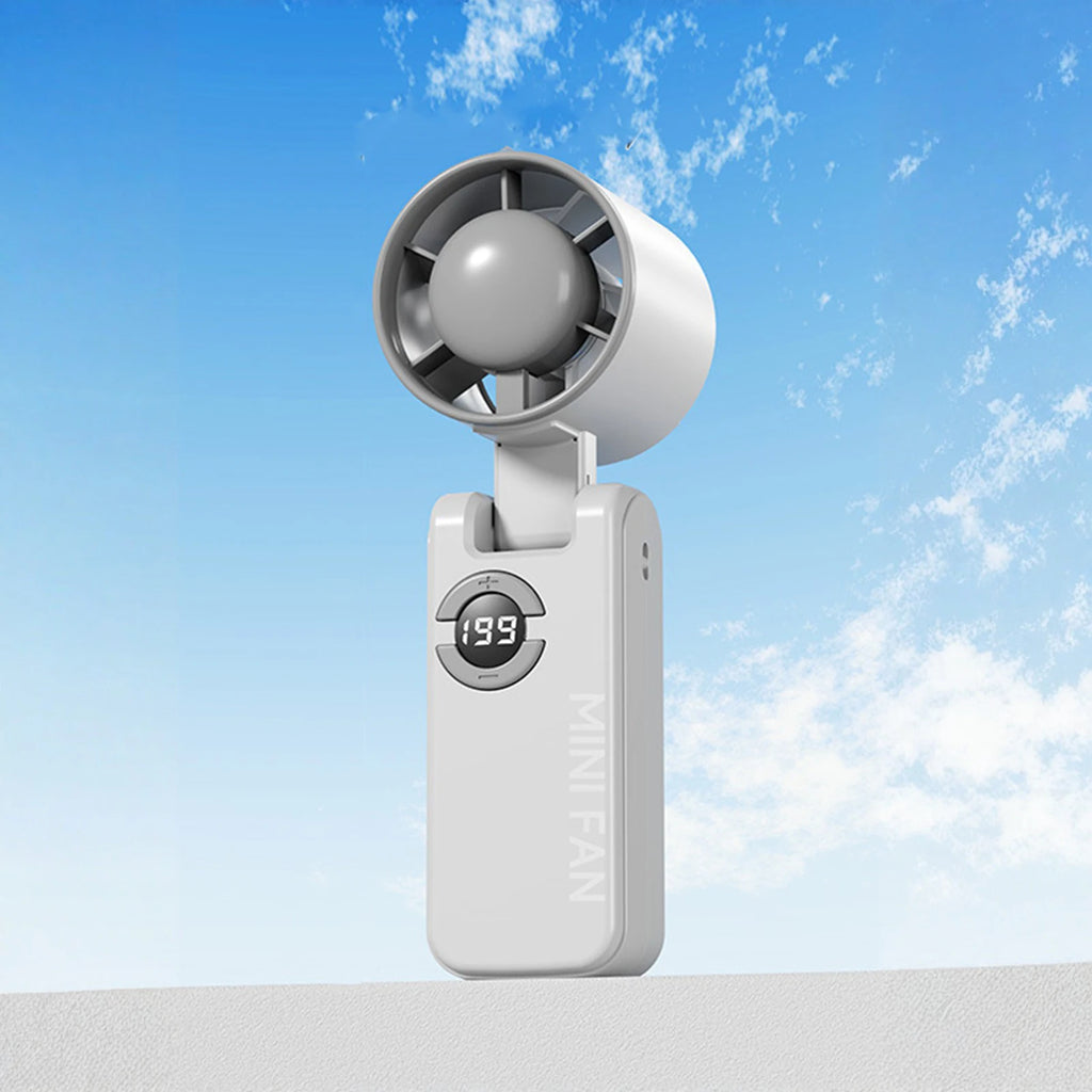 Foldable Silent Fans Type-C Charging Rechargeable Hanging Turbo Fans Adjustable Powerful Air Blower for Outdoor Travel Commute Zpaxo