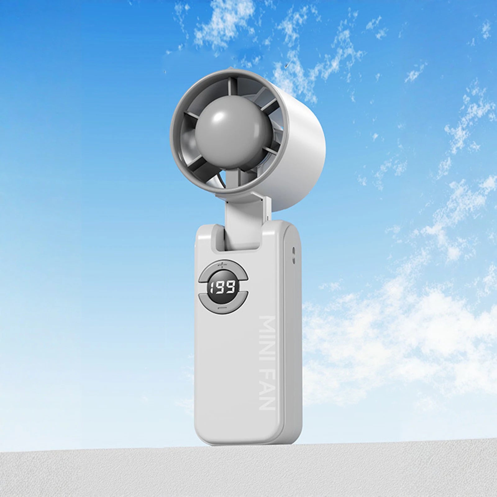 Foldable Silent Fans Type-C Charging Rechargeable Hanging Turbo Fans Adjustable Powerful Air Blower for Outdoor Travel Commute Zpaxo
