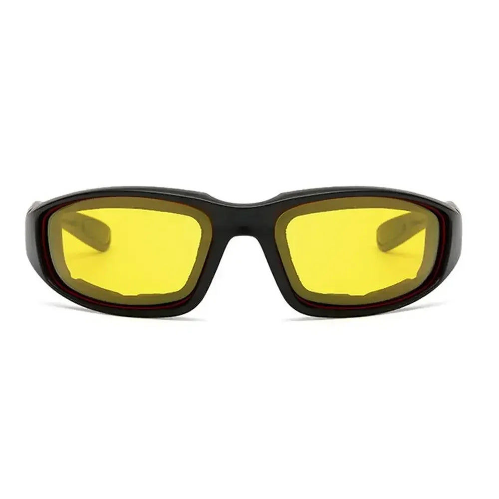 Men's Retro Anti-UV Motorcycle Goggles Padded Comfortable Outdoor Ski Zpaxo black-yellow China Mainland