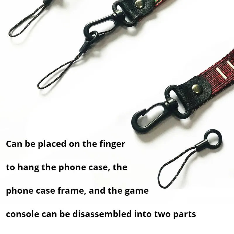 Fashionable Hook Buckle 2 in 1 Detachable Jacquard Embroidery Wide Hanging Neck Long Shoelace Mobile Phone Case Universal Hang R Zpaxo