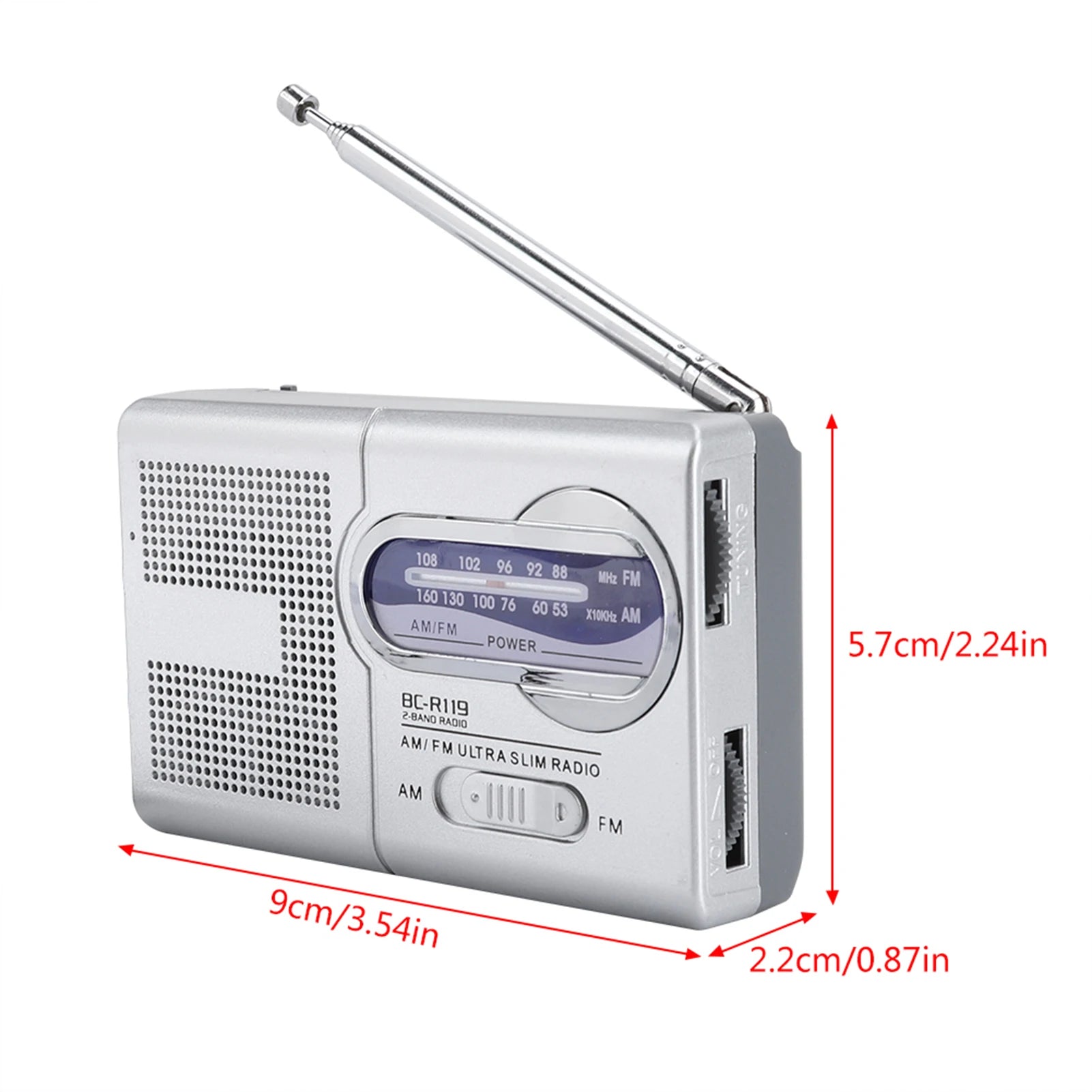 Multifunction Mini Pocket Am FM BCR119 Radio Speaker Receiver