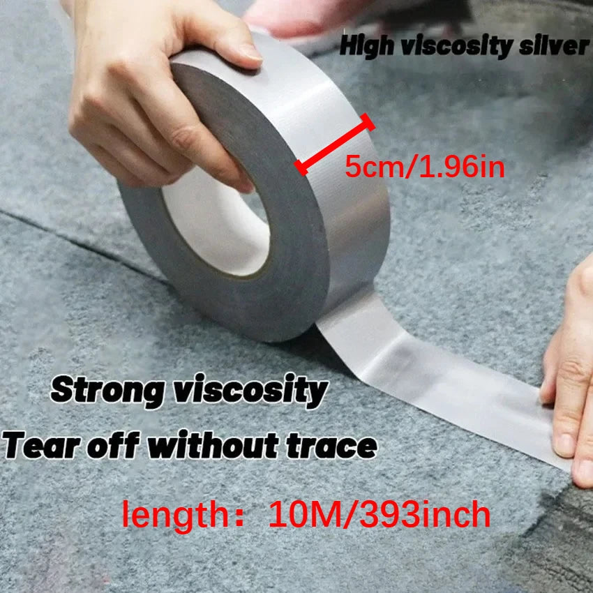 10m Silver Gray Heavy-Duty Industrial Tape – Waterproof