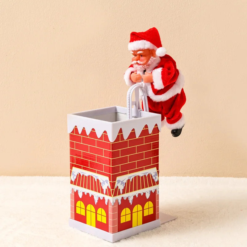 Christmas Electric Santa Claus Toy Climbing Chimney Beads Ladders