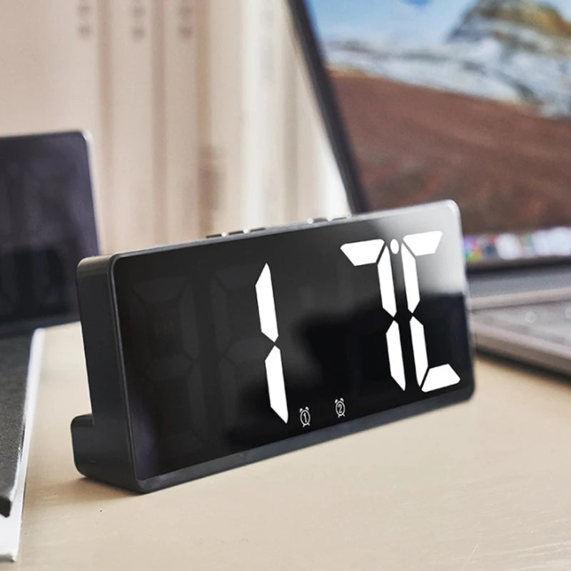 Digital Alarm Clock Voice Control Teperature Snooze Night Mode