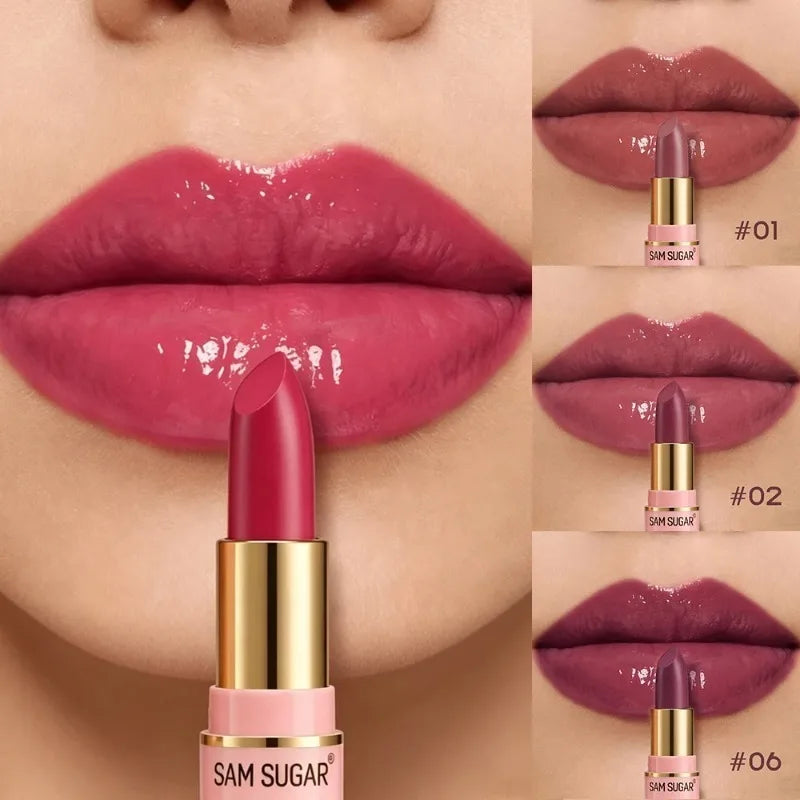 Hydrating Cherry Red Lipstick Velvet Glossy Finish Lip Tint Highly