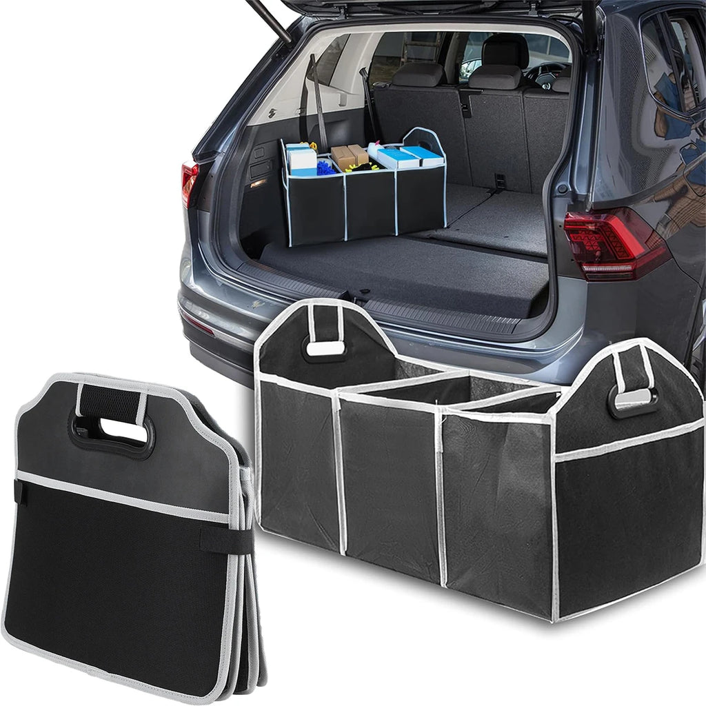 Foldable 3-Compartment Car Trunk Organizer | Cargo Storage Bag