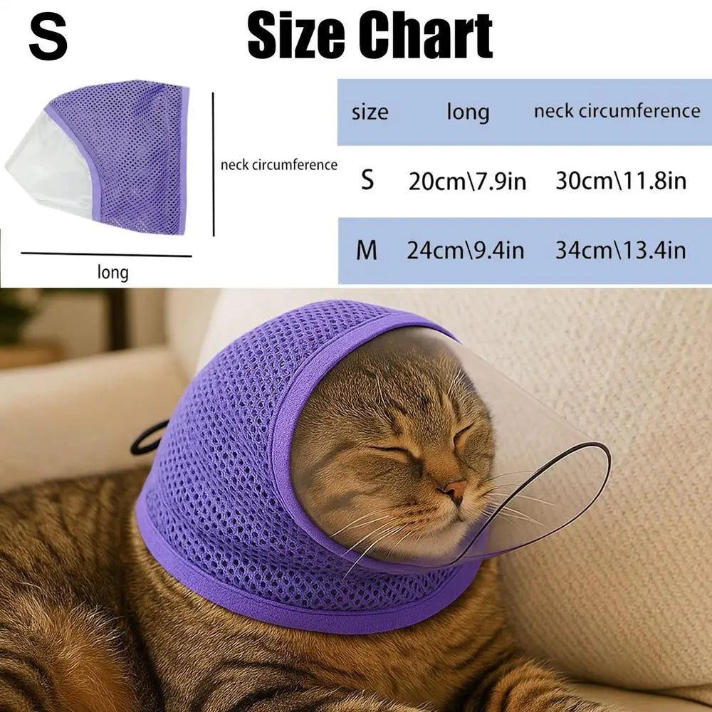 Cat Mesh Muzzle – Breathable Anti-Bite Adjustable Face Cover Cat Grooming Muzzle Zpaxo S Purple