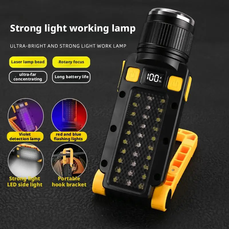 ESMARTER Rechargeable Magnetic Work Flashlight – UV & LED