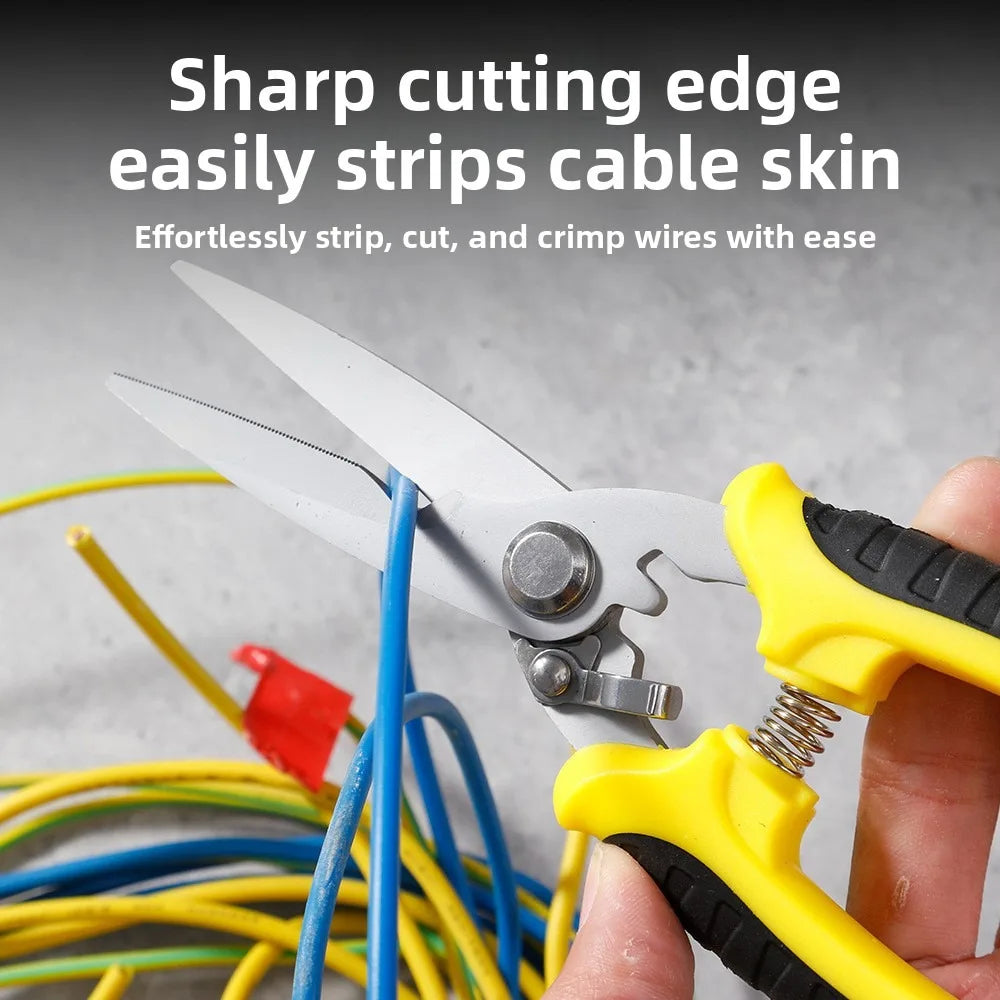 Stainless steel multifunctional wire scissors for electricians, 8-inch industrial iron scissors Cutting tree branches Zpaxo
