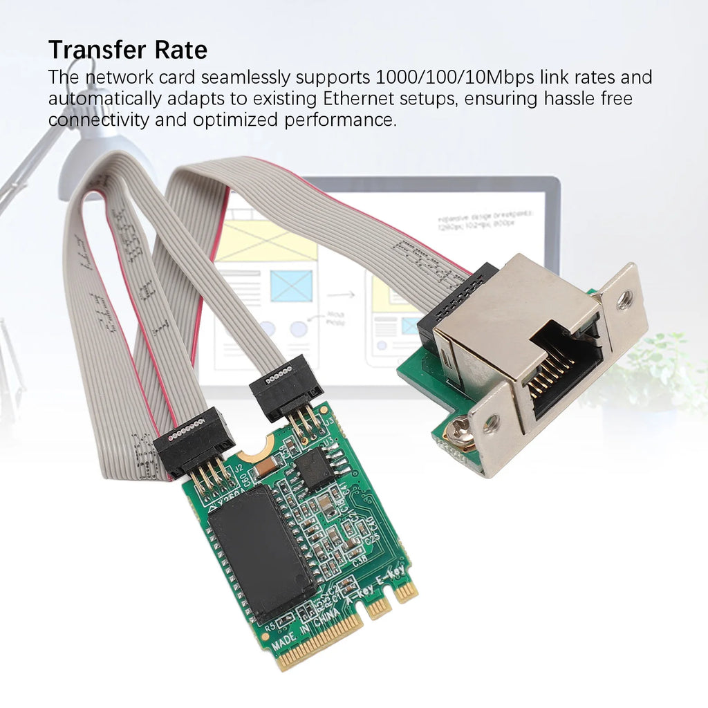 M.2 A+E Network Card Bent Pin Gigabit Ethernet Single Port RJ45 Server Network Card with I210AT Chip Zpaxo