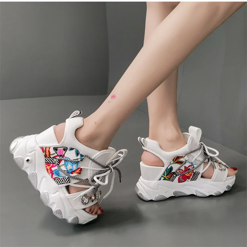 Comemore Leisure Lady Platform Chunky Sandals Mixed Shoes Sports Zpaxo