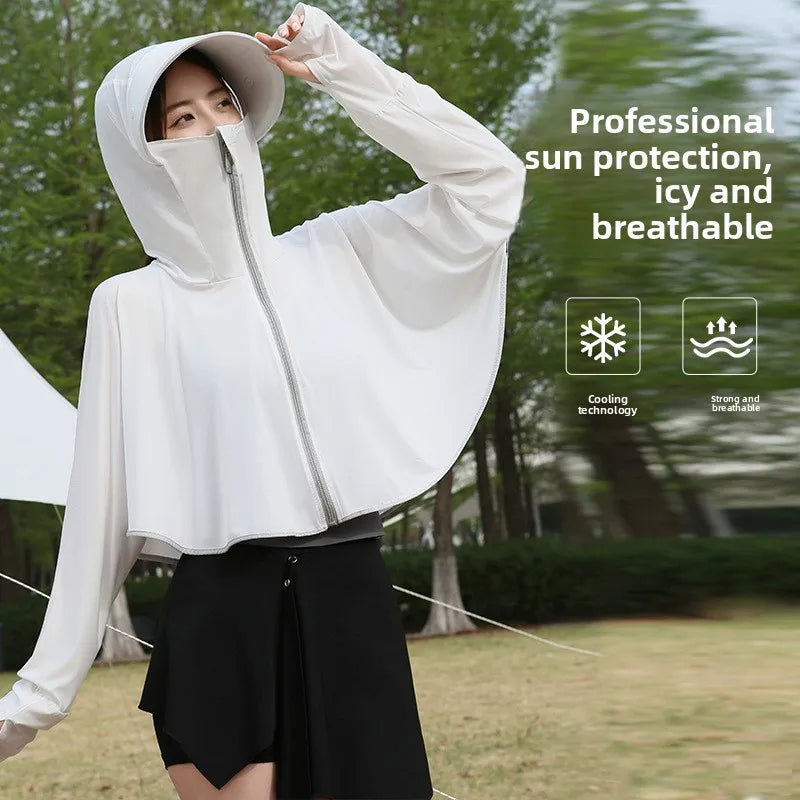 Women's Ice Silk Sun Protection Jacket Spring Summer UV-Blocking