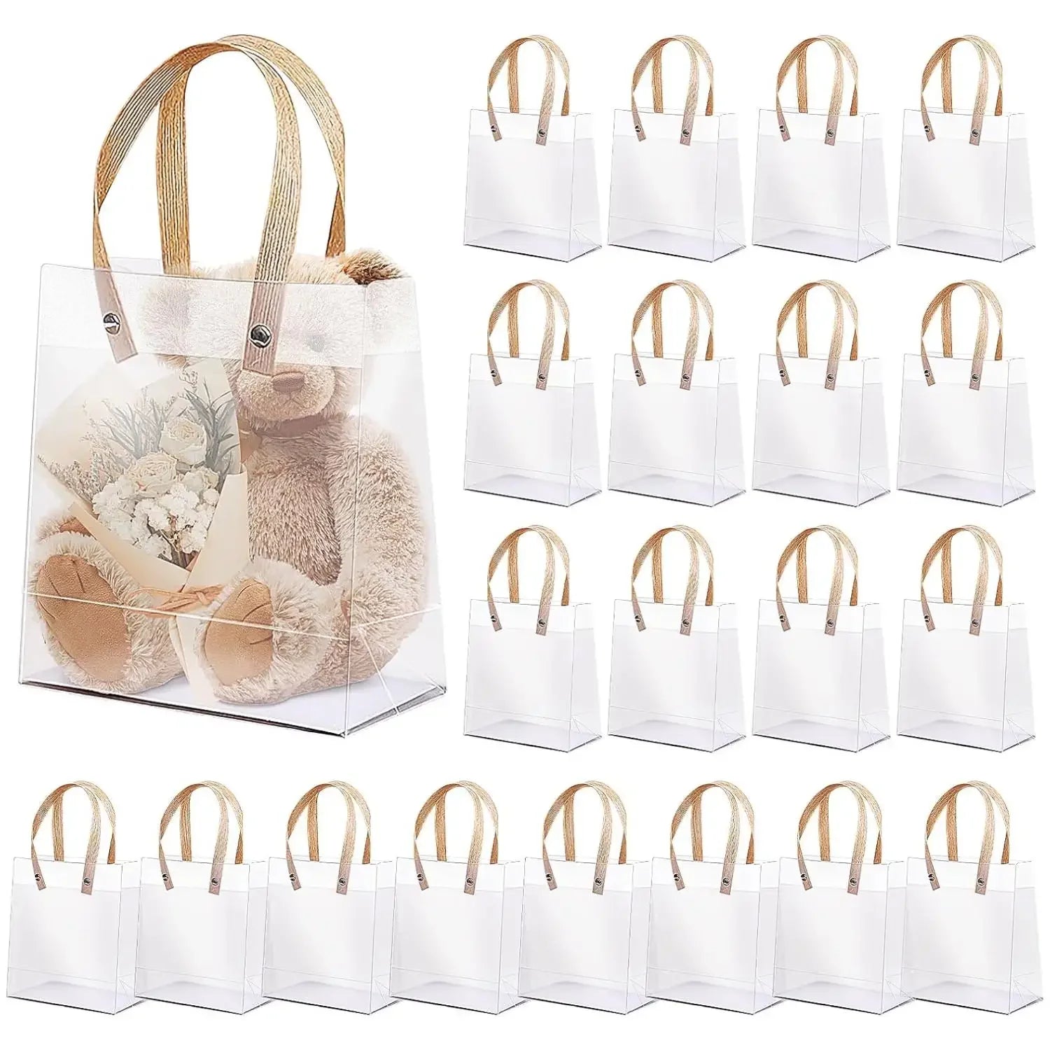 Frosted PVC Gift Bags 10/20 Pack – Holiday, Birthday & Party
