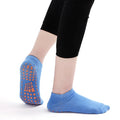 Indoor Yoga Pilates Trampoline Women's Socks Adult/Children Silicone Non Slip Cotton Socks Floor Foot Massage Ankle Socks Zpaxo blue M 30-34