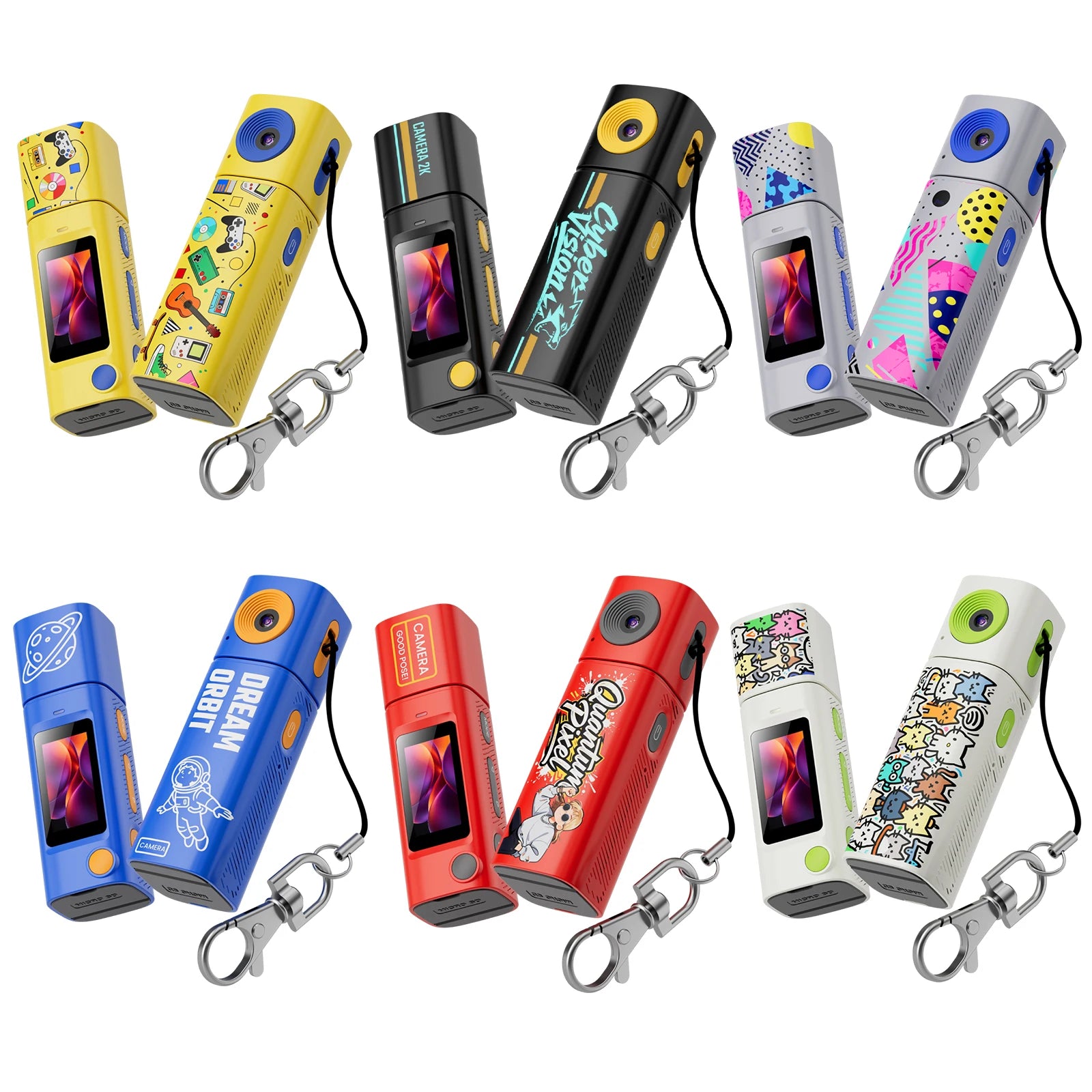 1080P Thumb Keychain Camera 230 Rotatable Lens Retro Mini Action Cam
